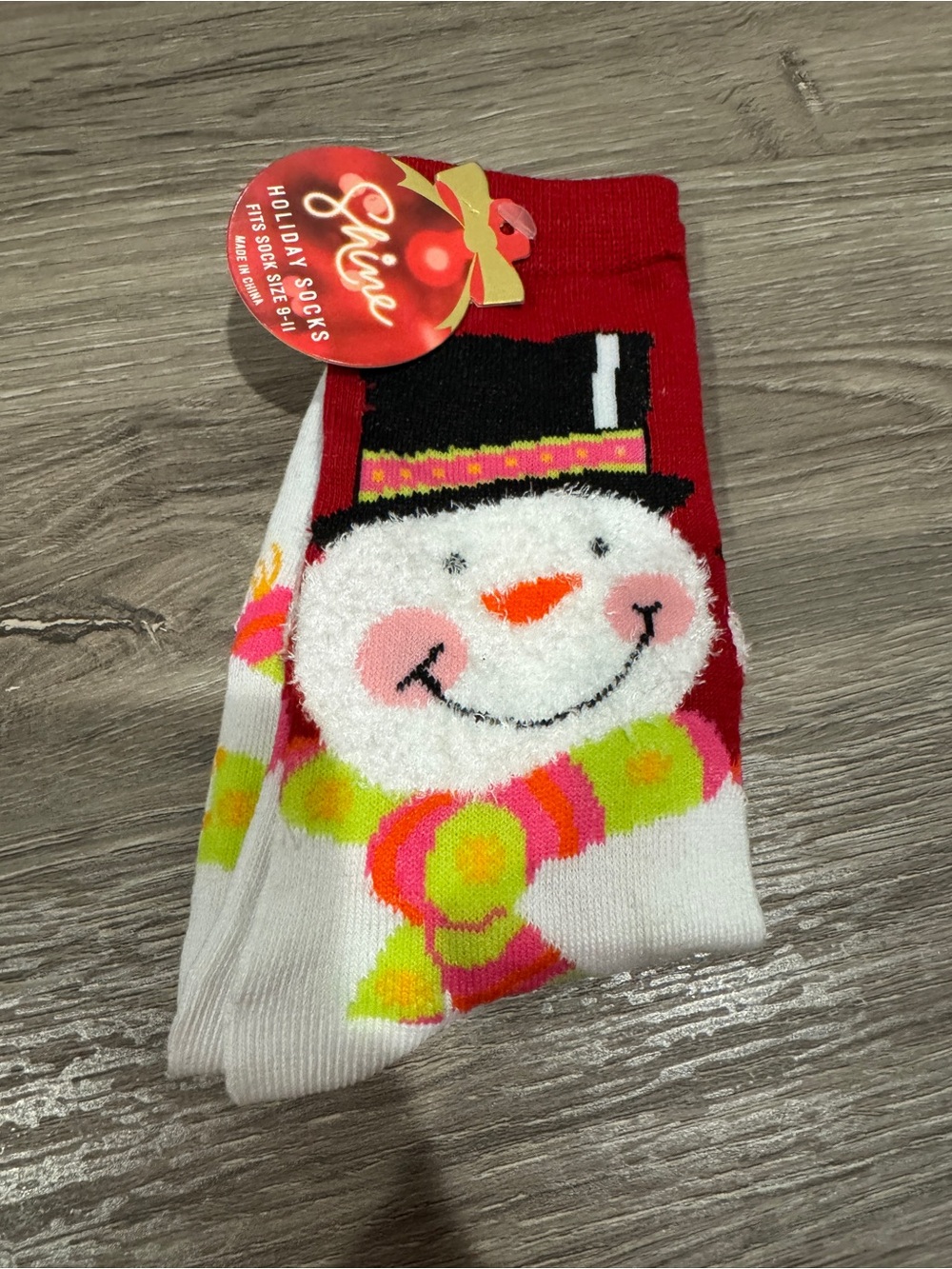 Holiday Snowman Womenβs Socks Nee With Tags Size 9-11 - Red, White, Pink & Green